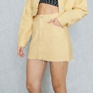 Topshop Yellow Mini Skirt